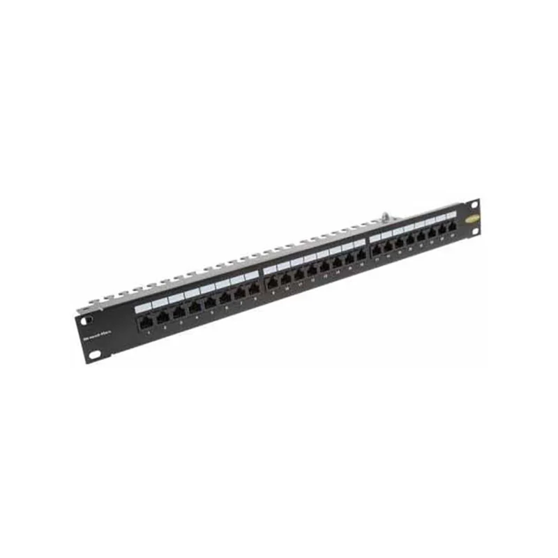 Zone 24-Port CAT6 Populated 1U Black Patch Panel
